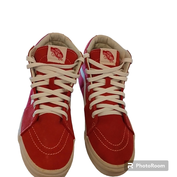 VANS Kids Red SK8 Hi Top Sneakers Size US Kids 6.5 - Picture 3 of 7